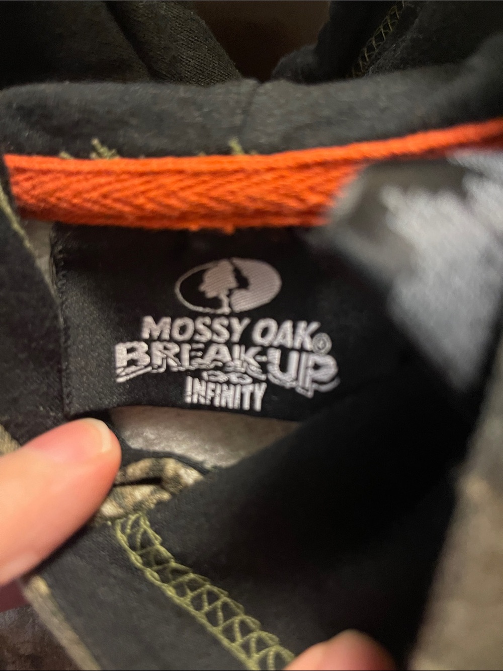 Mossy Oak Camouflage Hoodie with Orange Logo - Picture 4 of 6